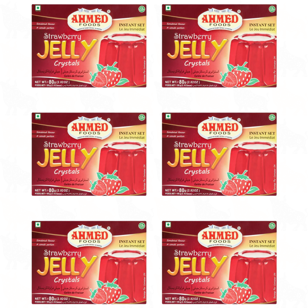 Ahmed Foods Strawberry Jelly Crystals | 70g | 6 Pack