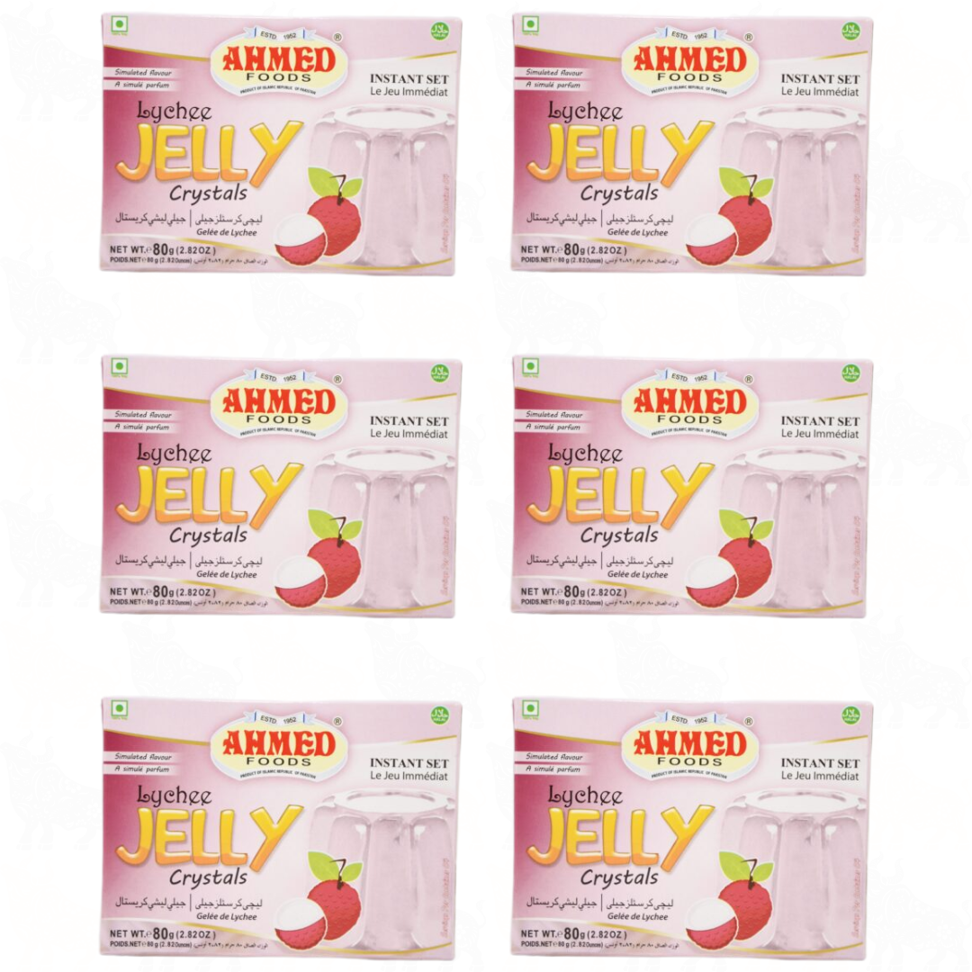 Ahmed Foods Lychee Jelly Crystals | 70g | 6 Pack