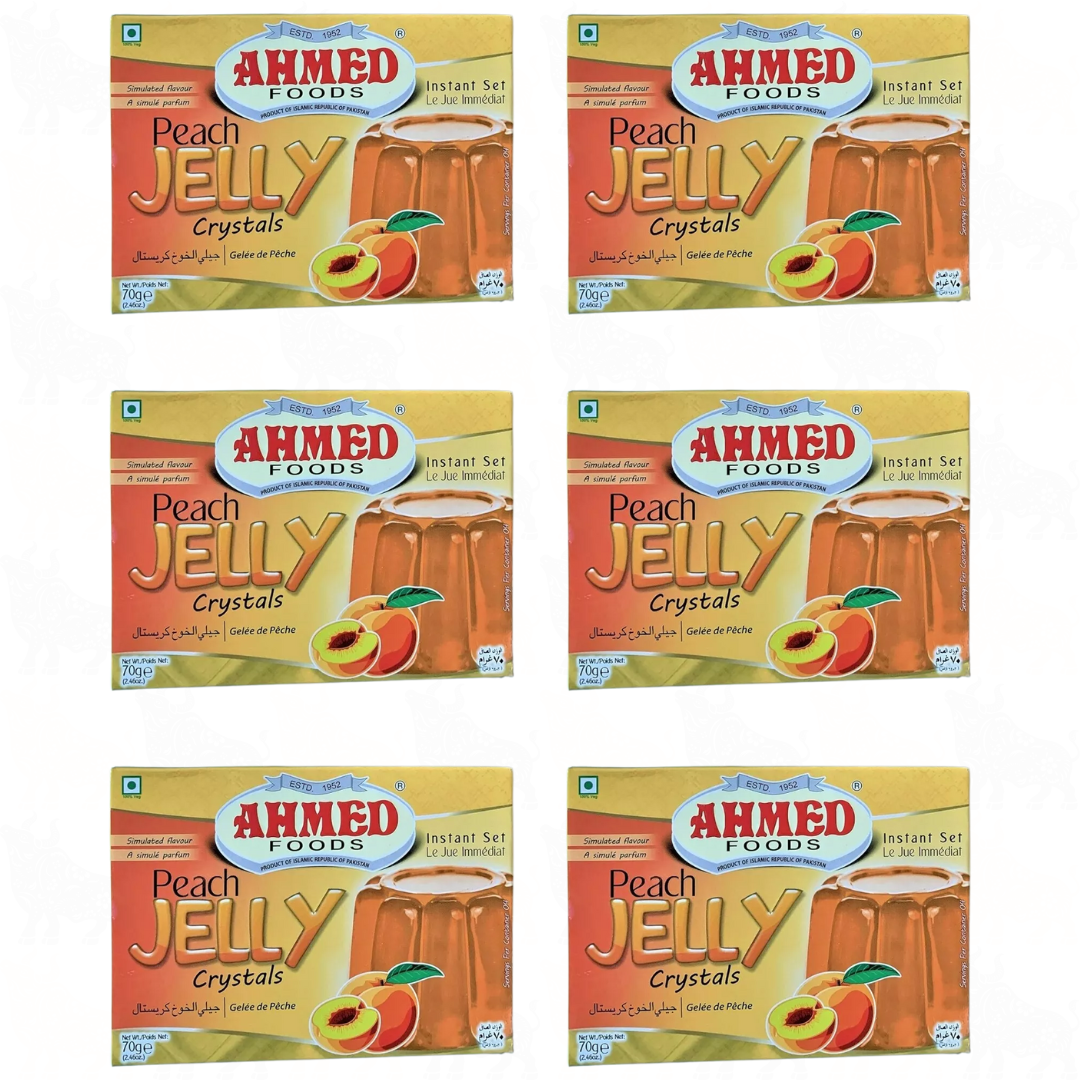 Ahmed Foods Peach Jelly Crystals | 70g | 6 Pack