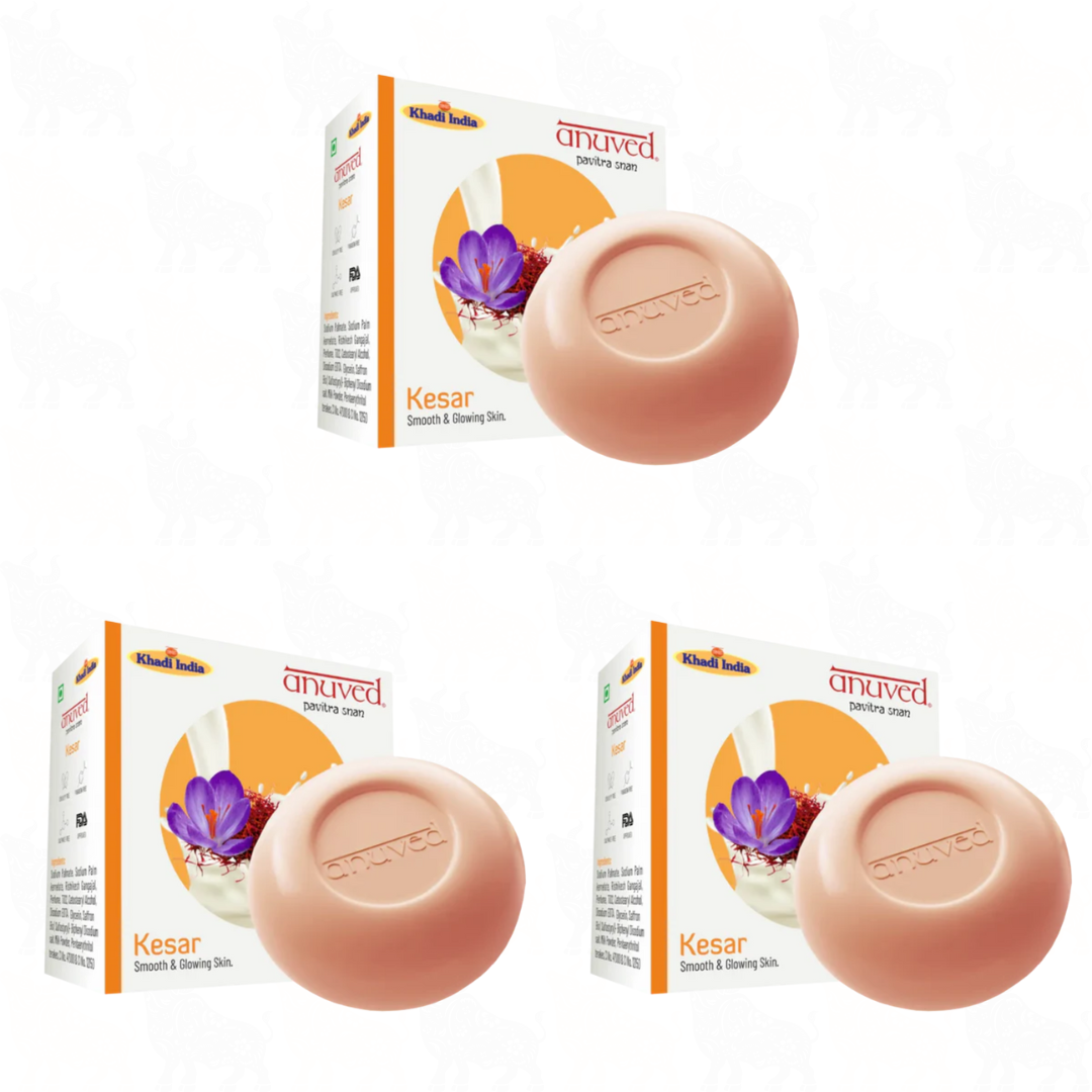 Anuved Kesar Soap | 125g | 3 Pack