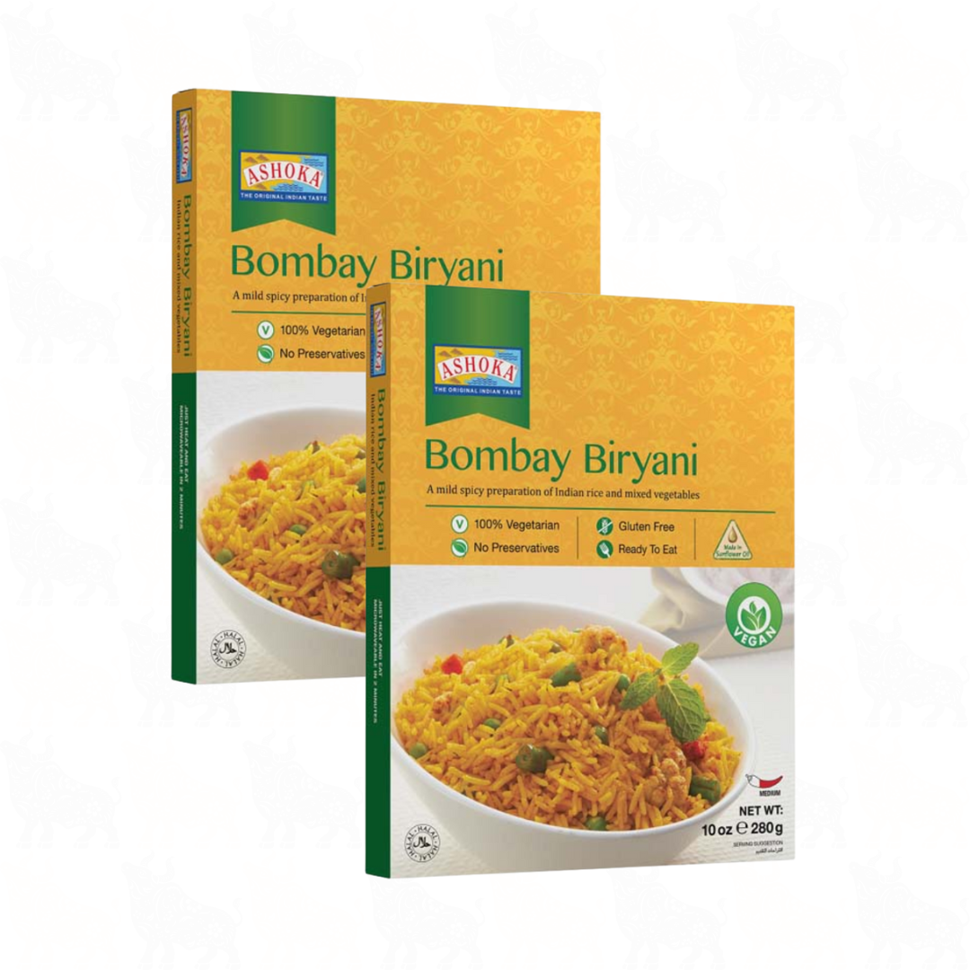 Ashoka Bombay Biryani | 10oz / 280g | Ready to Eat Meal | 2 Pack