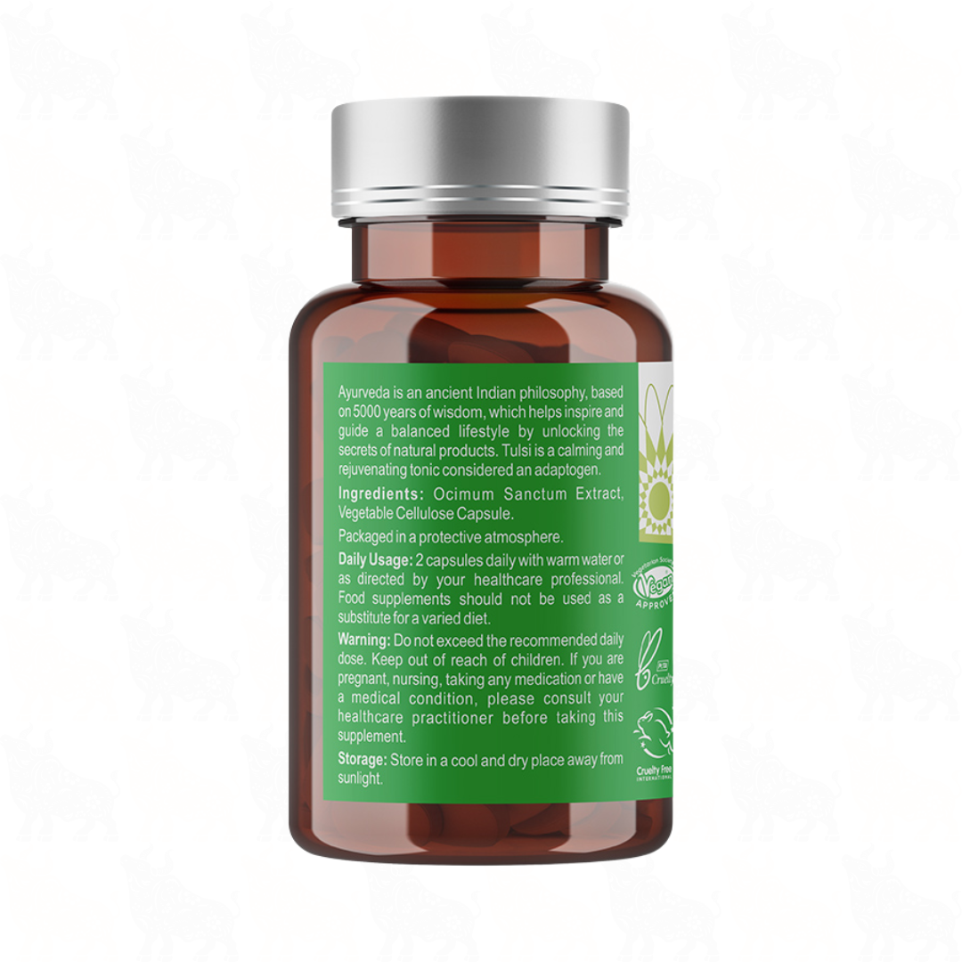 Ayumi Wild Harvested Tulsi | 320mg | 60 Vegan Capsules