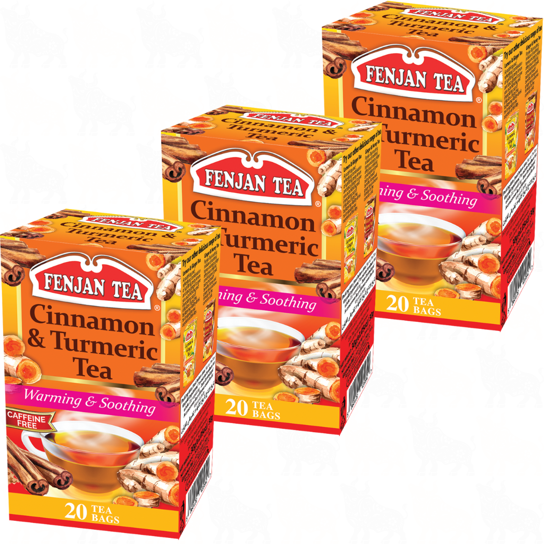 Fenjan Tea Cinnamon & Turmeric Tea | 20 Tea Bags | 3 Pack