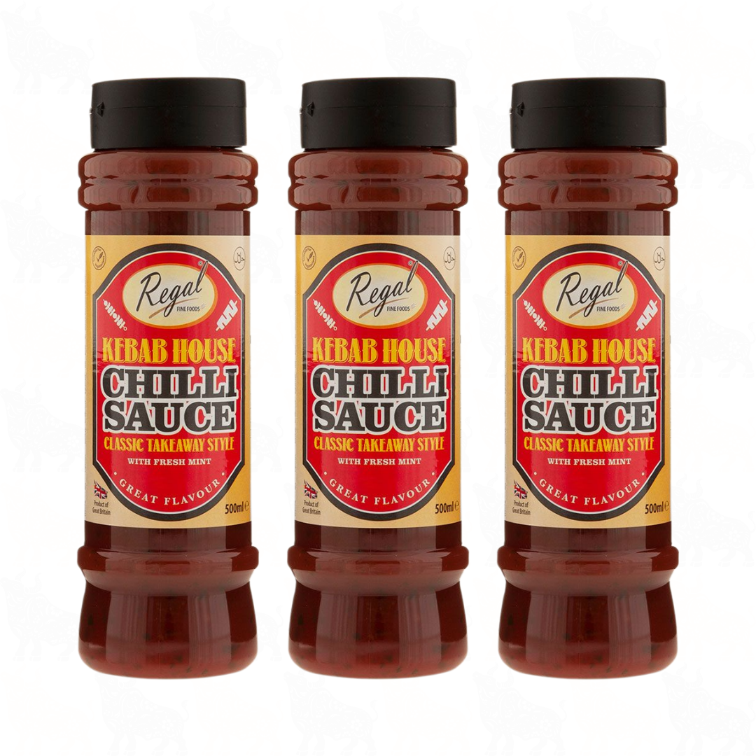 Regal Kebab House Chilli Sauce (Classic Takeaway Style) | 500ml | 3 Pack