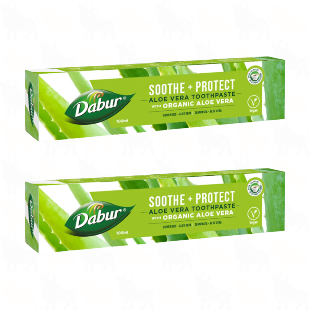 Dabur Soothe + Protect Aloe Vera Toothpaste with Organic Aloe Vera | 100ml | 2 Pack