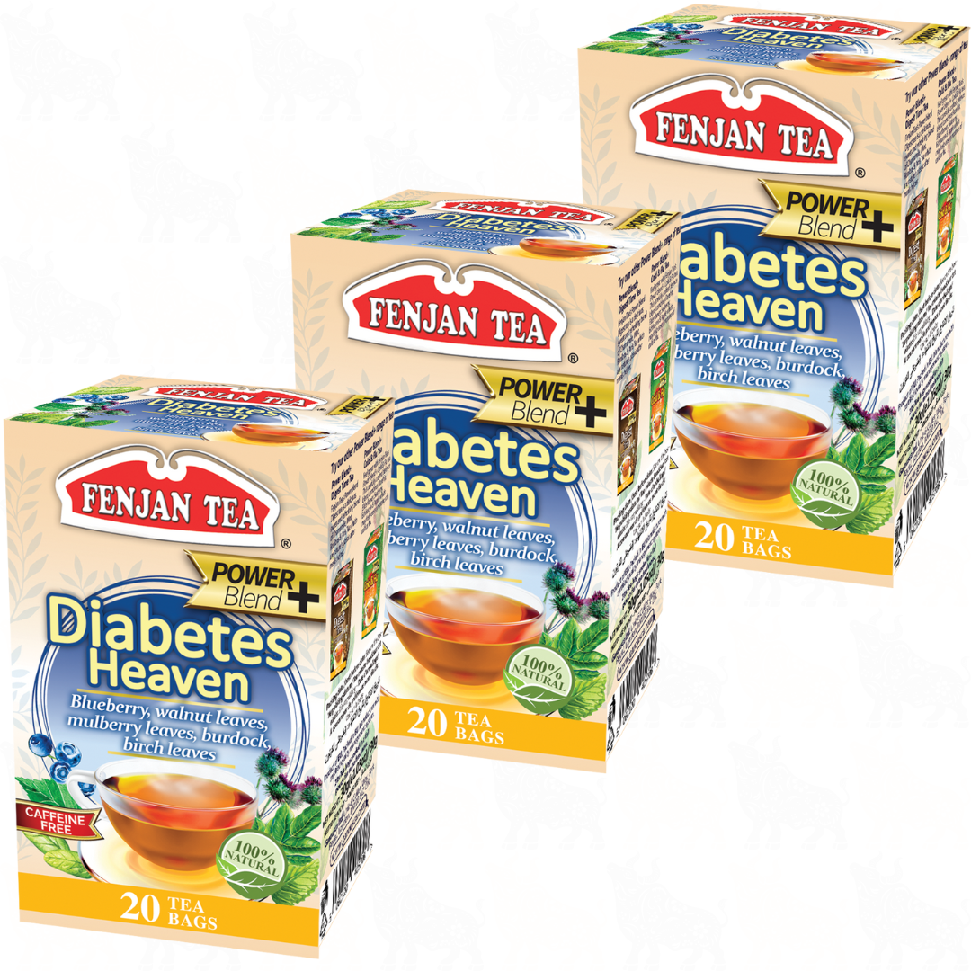 Fenjan Tea Diabetes Heaven Tea (Power Blend+) | 20 Tea Bags | 3 Pack