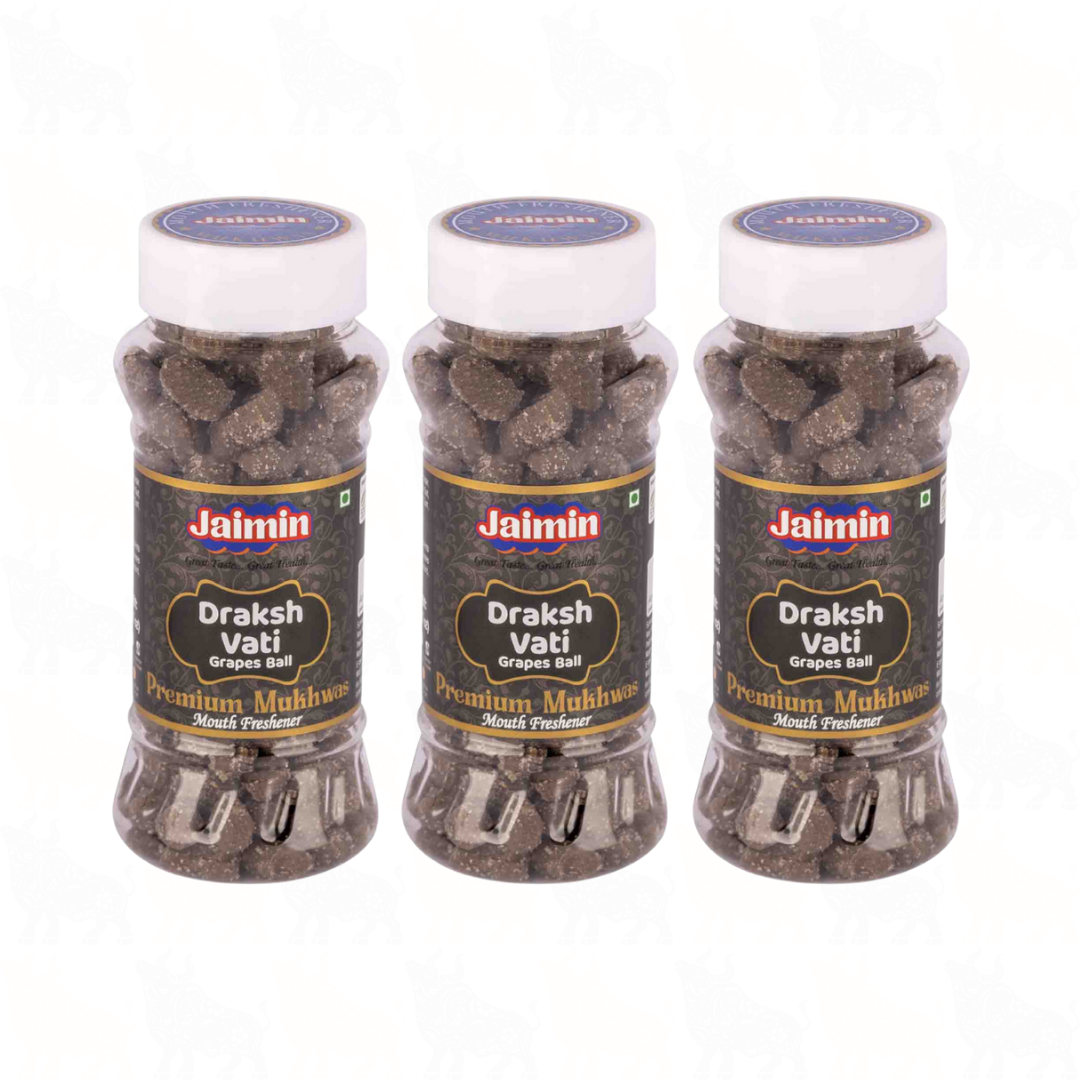 Jaimin Draksh Vati (Grapes Ball) Mouth Freshener | 175g | 3 Pack