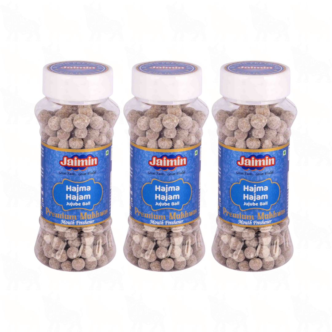 Jaimin Hajma Hajam (Jujube Ball) Mouth Freshener | 175g | 3 Pack