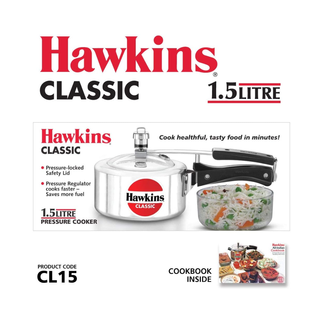 Hawkins Classic CL15 Pressure Cooker | 1.5 Litre