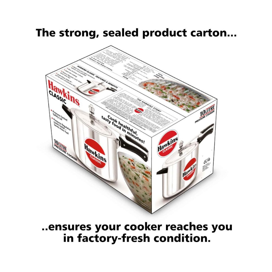 Hawkins Classic CL10 Pressure Cooker | 10.0 Litre
