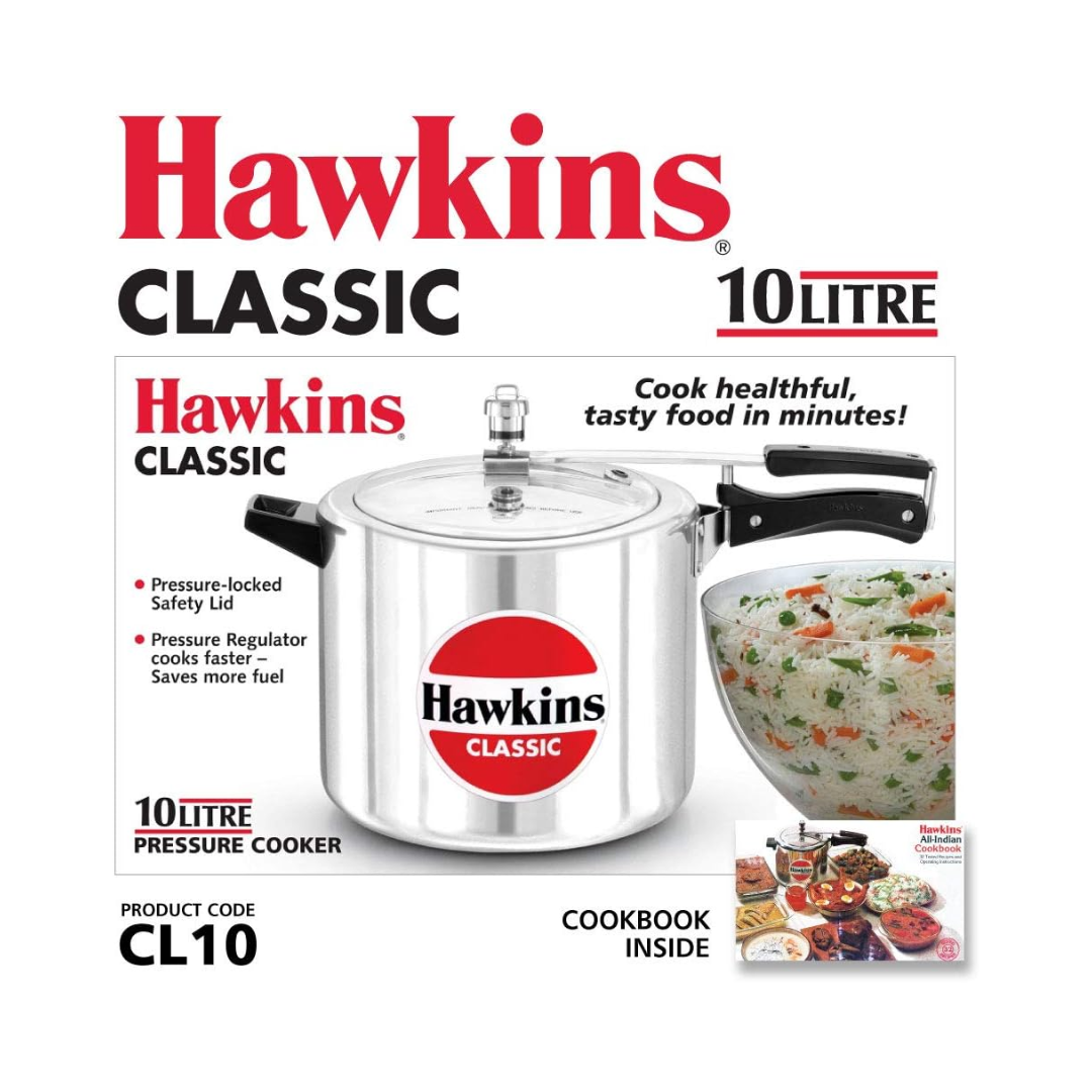 Hawkins Classic CL10 Pressure Cooker | 10.0 Litre