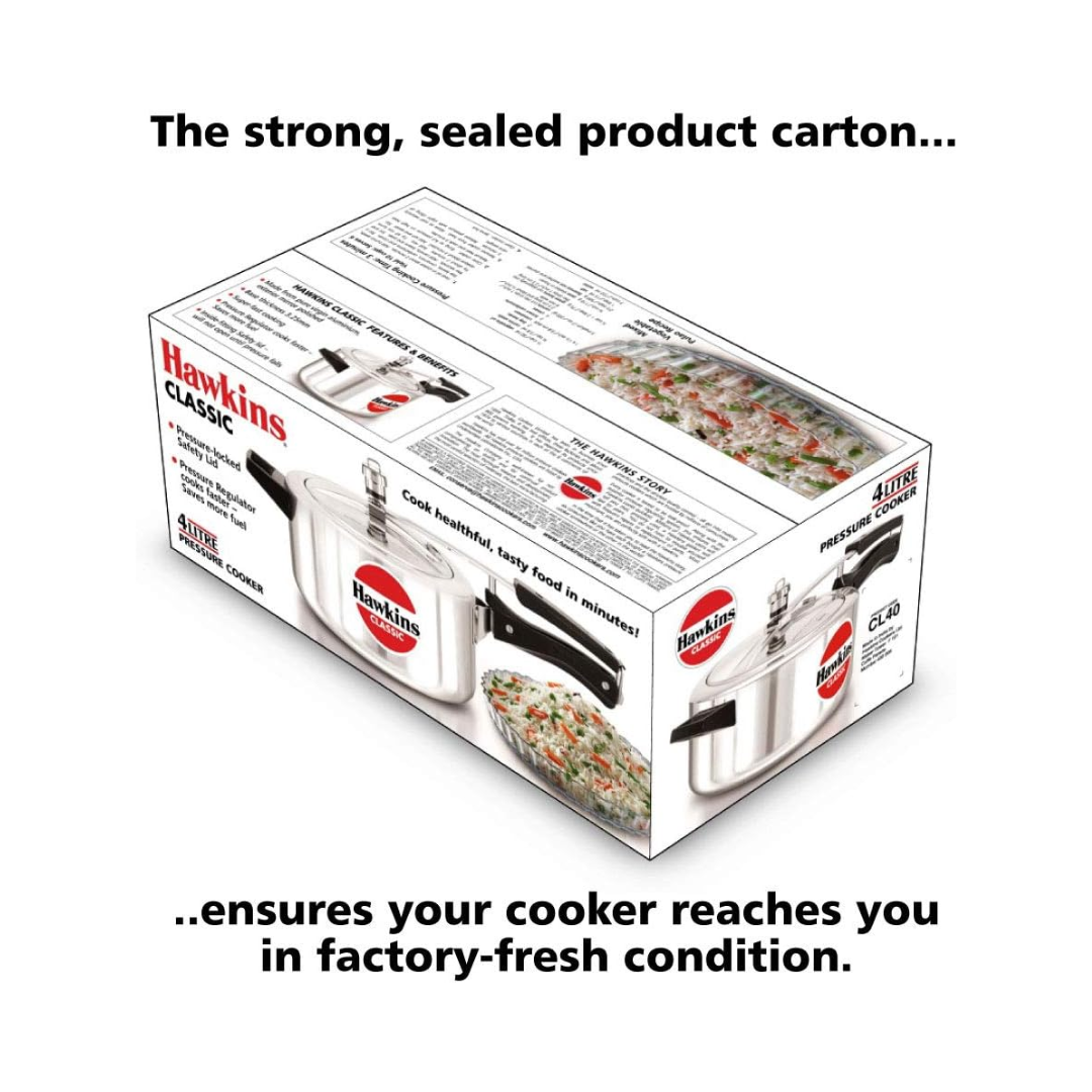 Hawkins Classic CL40 Pressure Cooker | 4.0 Litre
