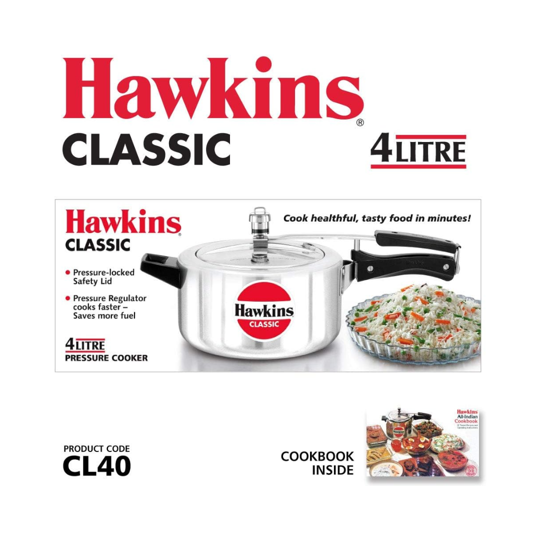 Hawkins Classic CL40 Pressure Cooker | 4.0 Litre