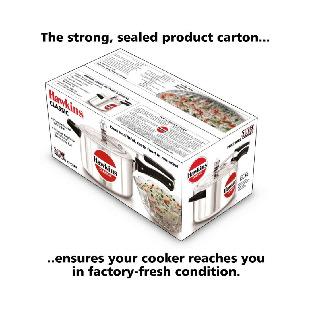 Hawkins Classic CL50 Pressure Cooker | 5.0 Litre