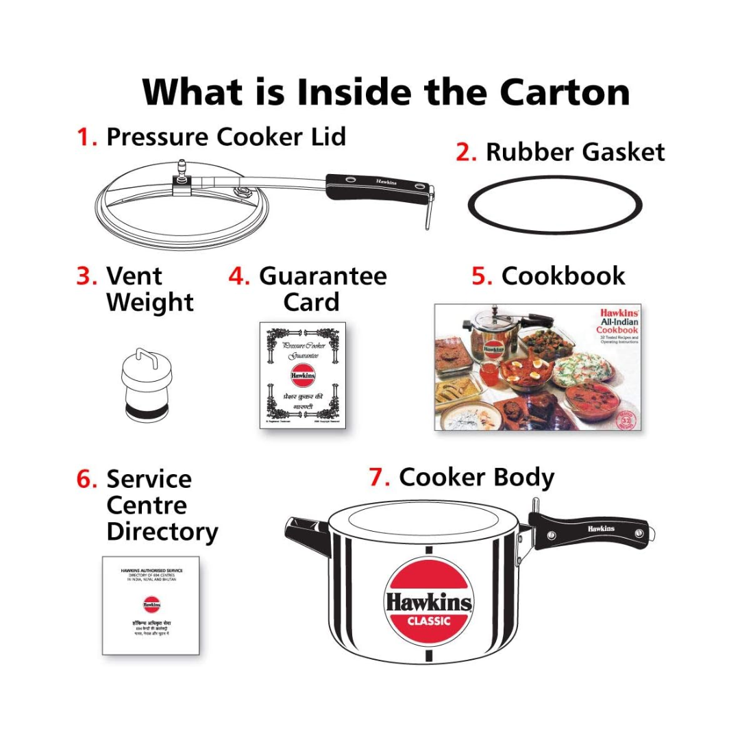 Hawkins Classic CL50 Pressure Cooker | 5.0 Litre