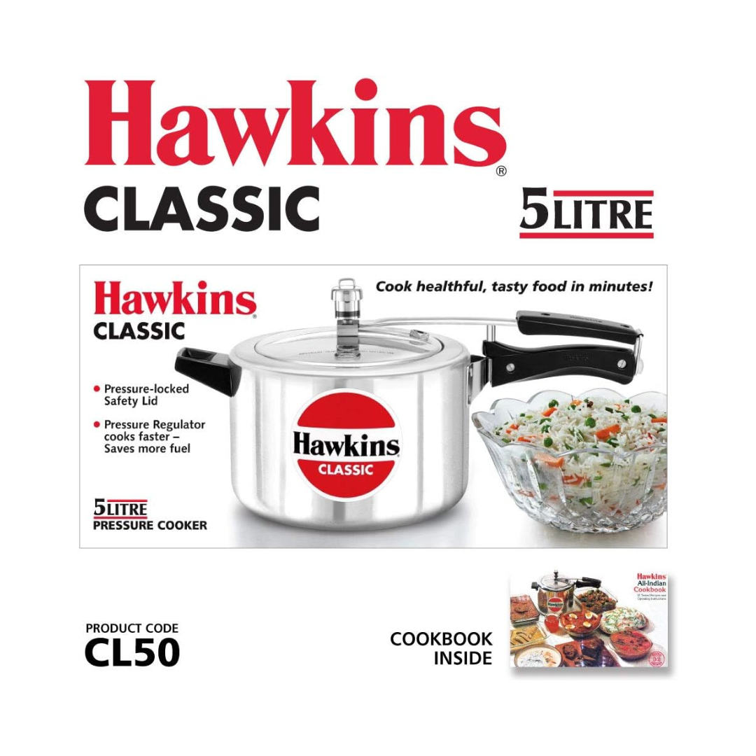 Hawkins Classic CL50 Pressure Cooker | 5.0 Litre
