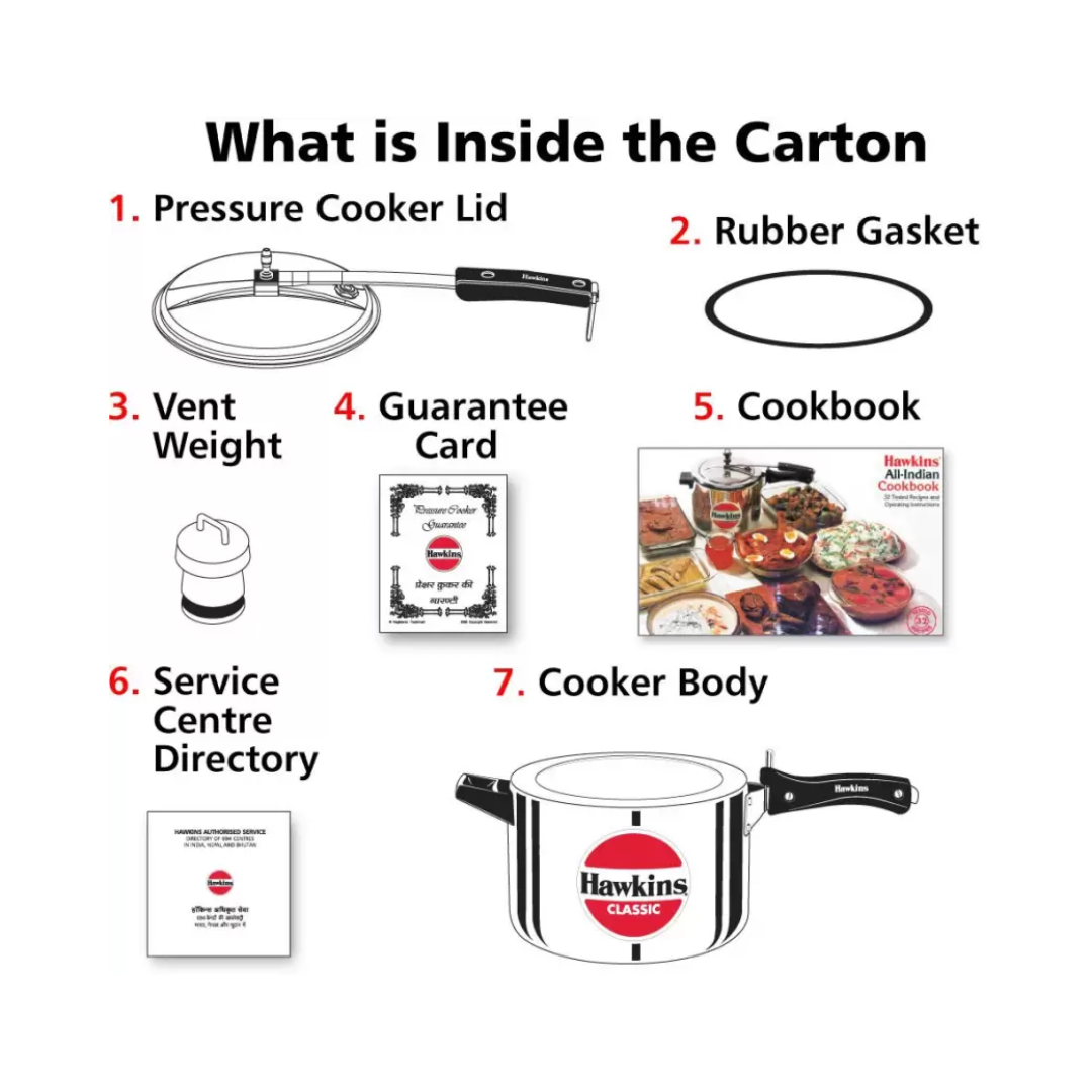 Hawkins Classic CL8W Pressure Cooker | 8.0 Litre (Wide-Body)
