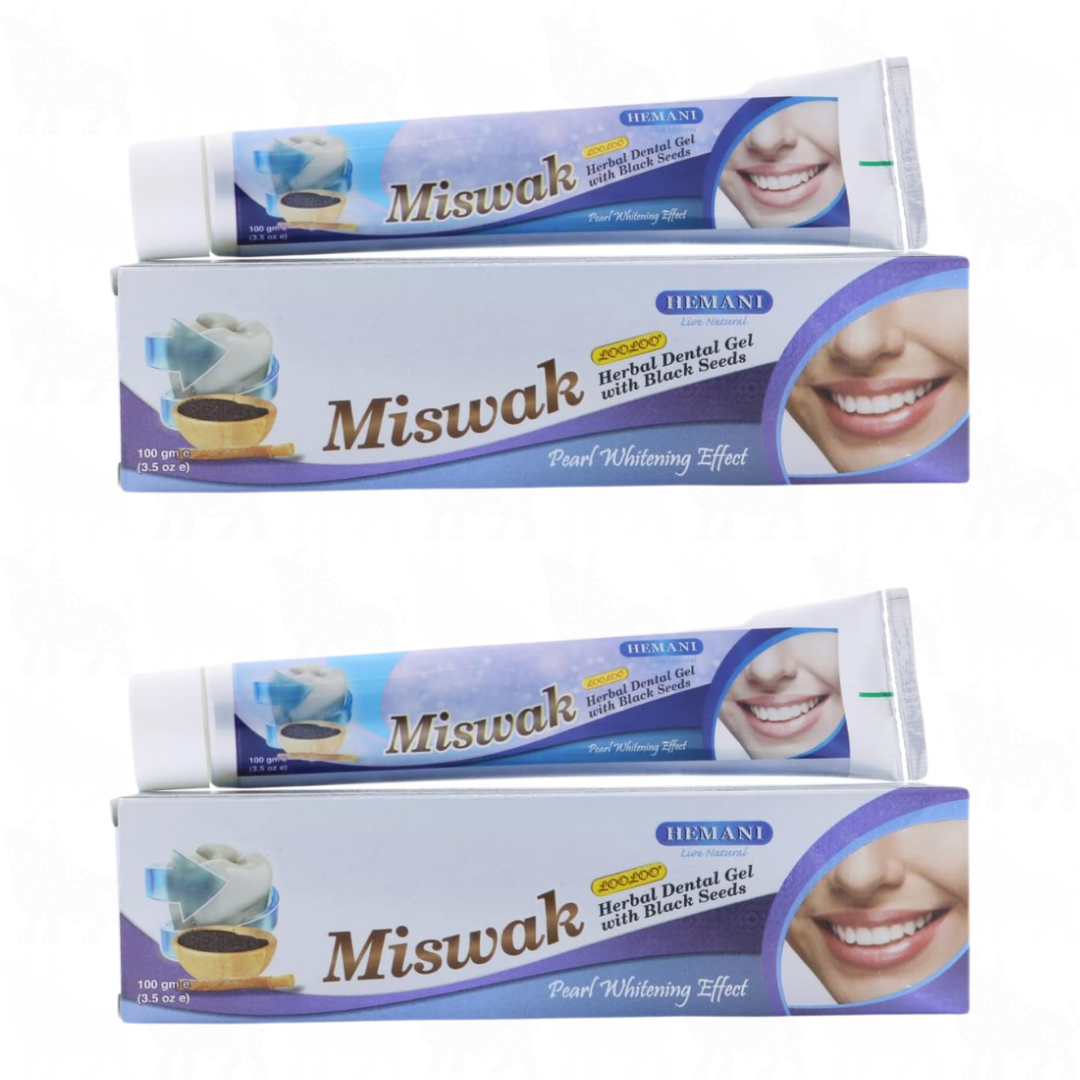 Hemani Miswak Toothpaste (Herbal Dental Gel with Black Seeds) | 100g | 2 Pack