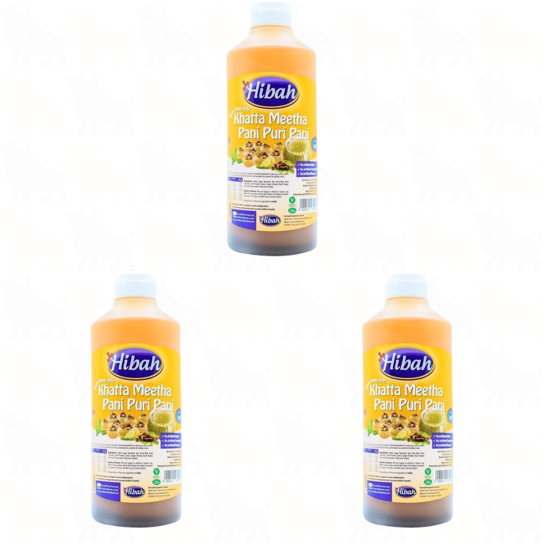Hibah Khatta Meetha Pani Puri Pani | 500ml | 3 Pack