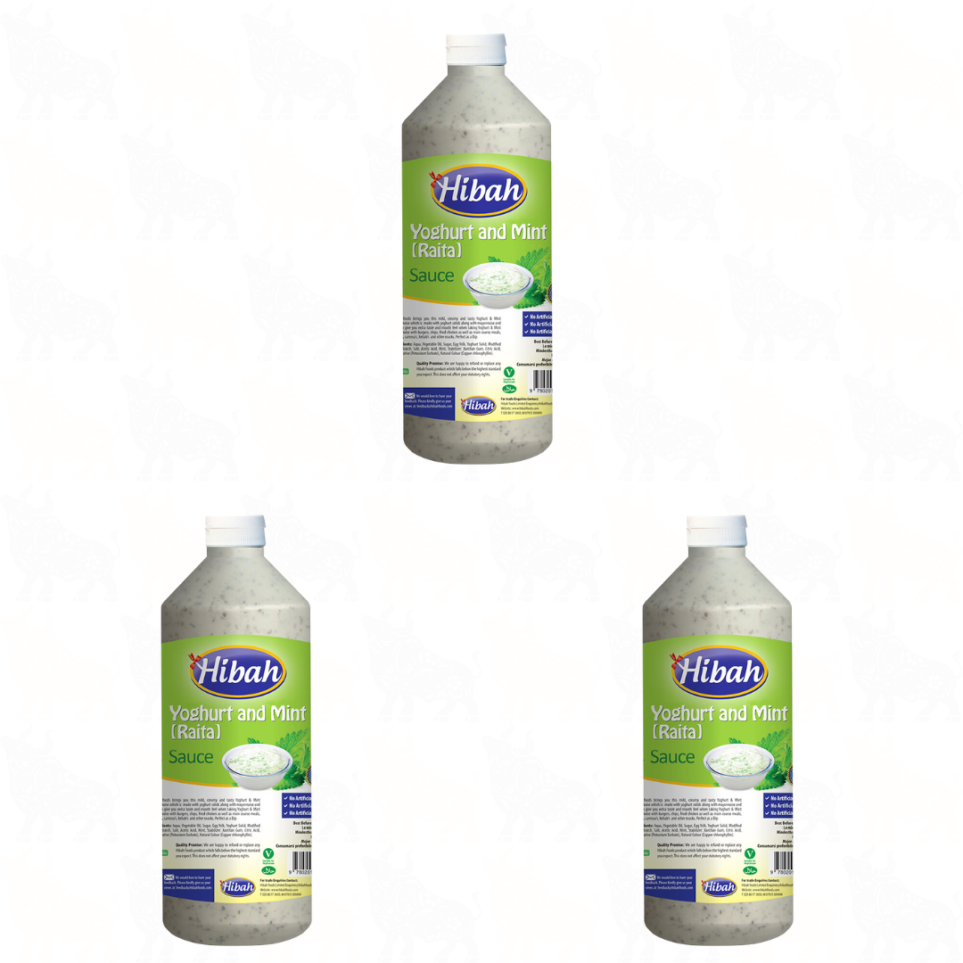 Hibah Yoghurt & Mint (Raita) Sauce | 500ml | 3 Pack