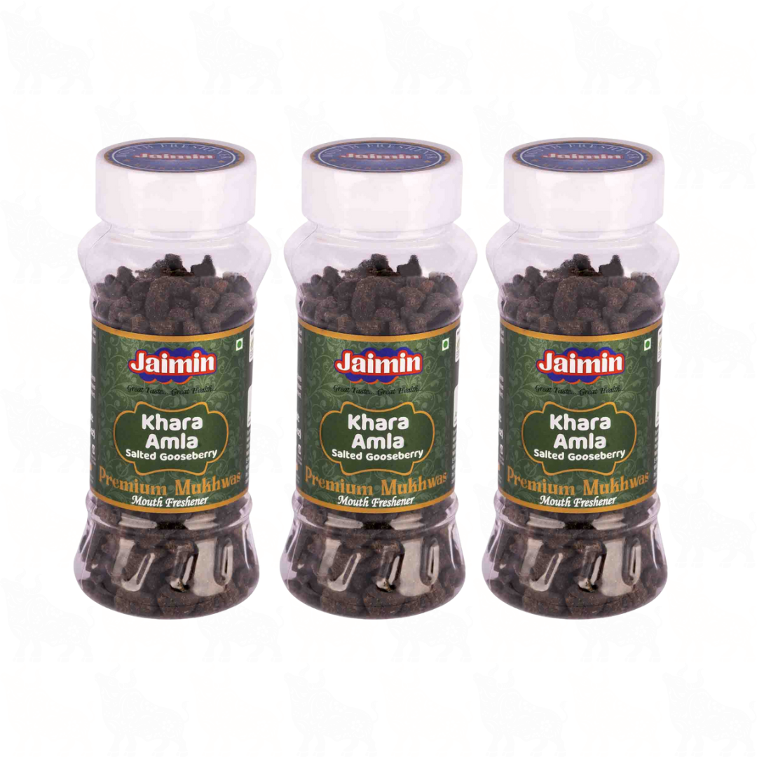Jaimin Khara Amla (Salted Gooseberry) Mouth Freshener | 120g | 3 Pack