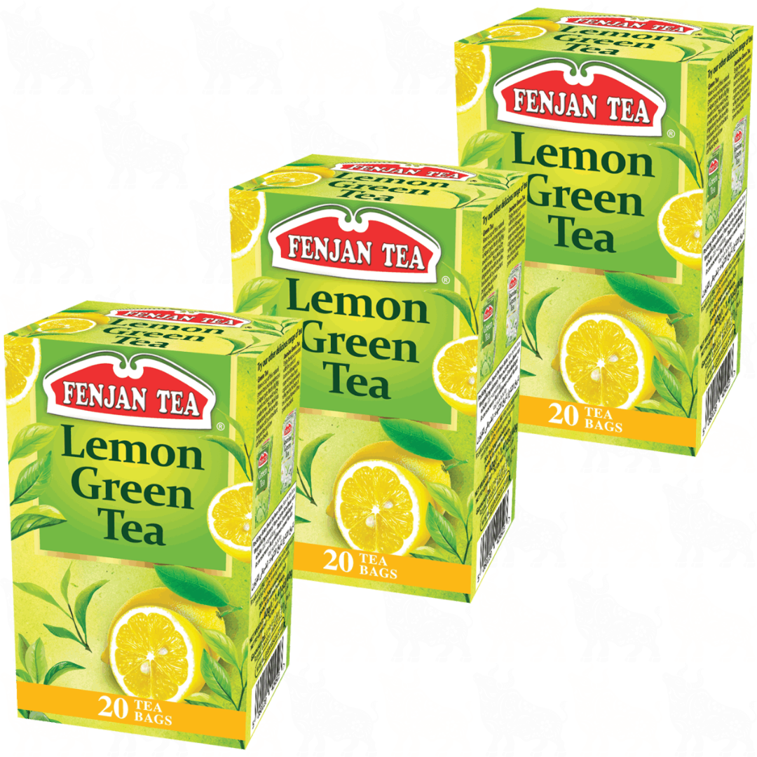 Fenjan Tea Lemon Green Tea | 20 Tea Bags | 3 Pack