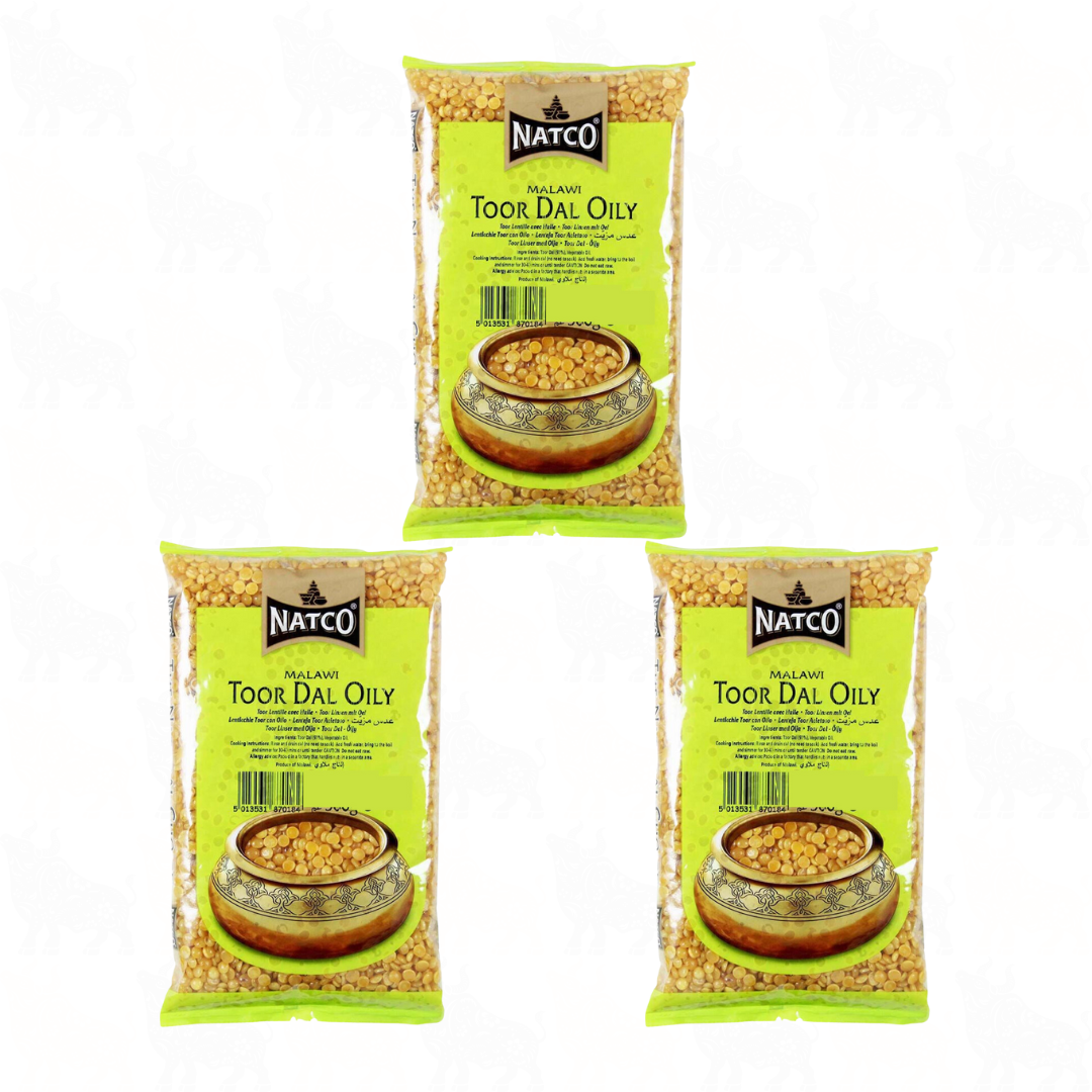 Natco Toor Dal Oily | 500g | 3 Pack