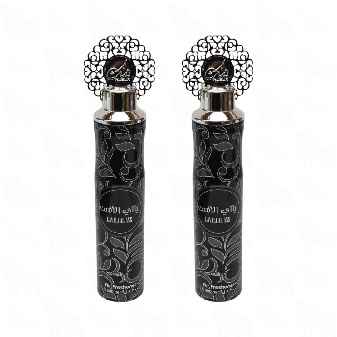 Nusuk Layali Al Ans Premium Air Freshener | 300ml | 2 Pack