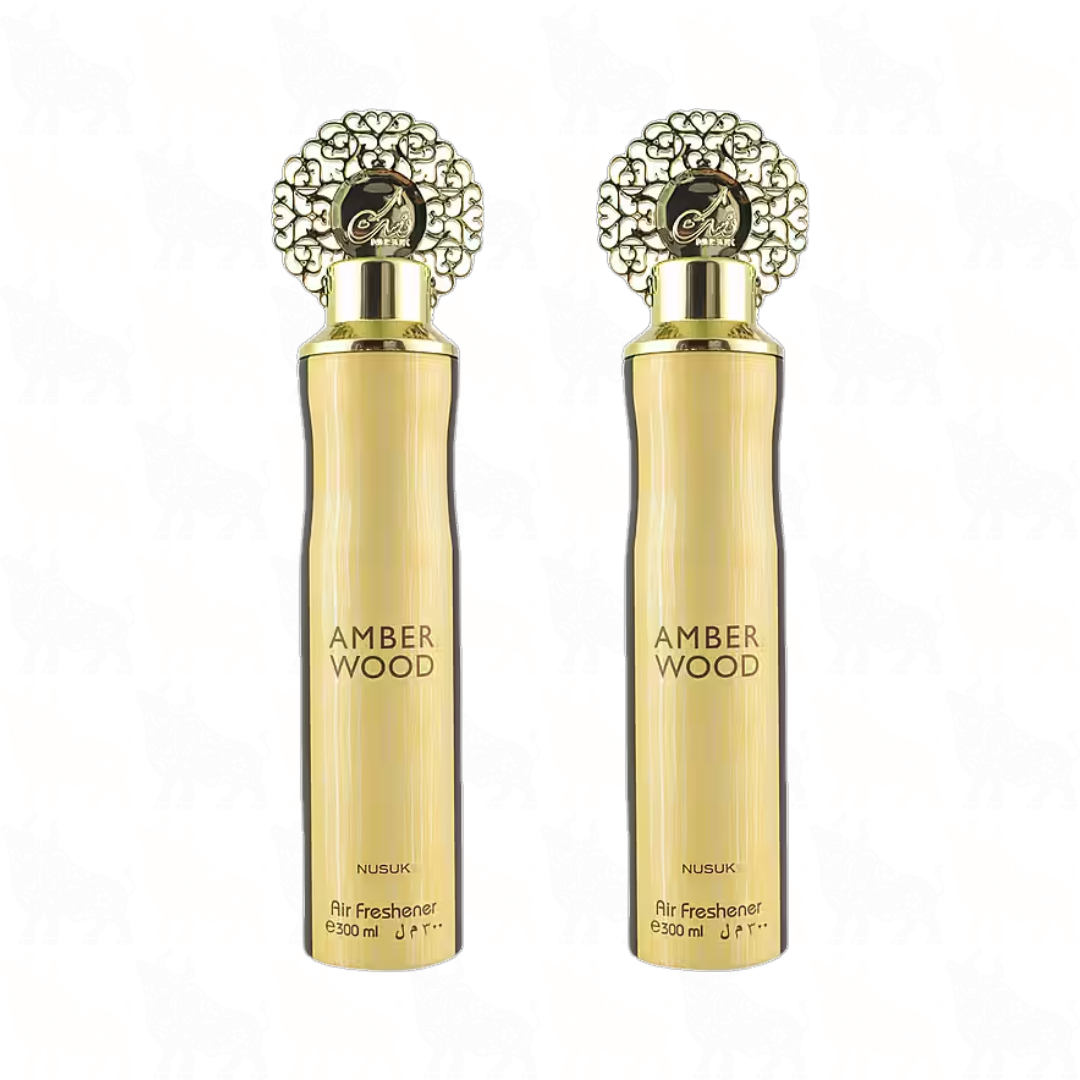 Nusuk Amber Wood Premium Air Freshener | 300ml | 2 Pack