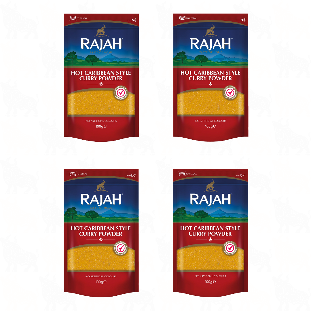 Rajah Hot Caribbean Style Curry Powder | 100g | 4 Pack