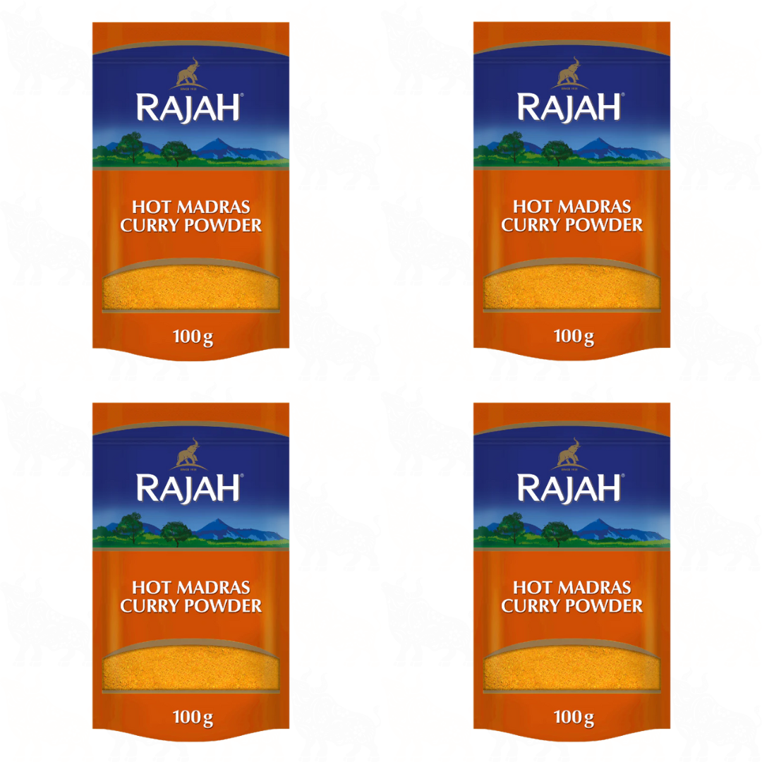 Rajah Hot Madras Curry Powder | 100g | 4 Pack