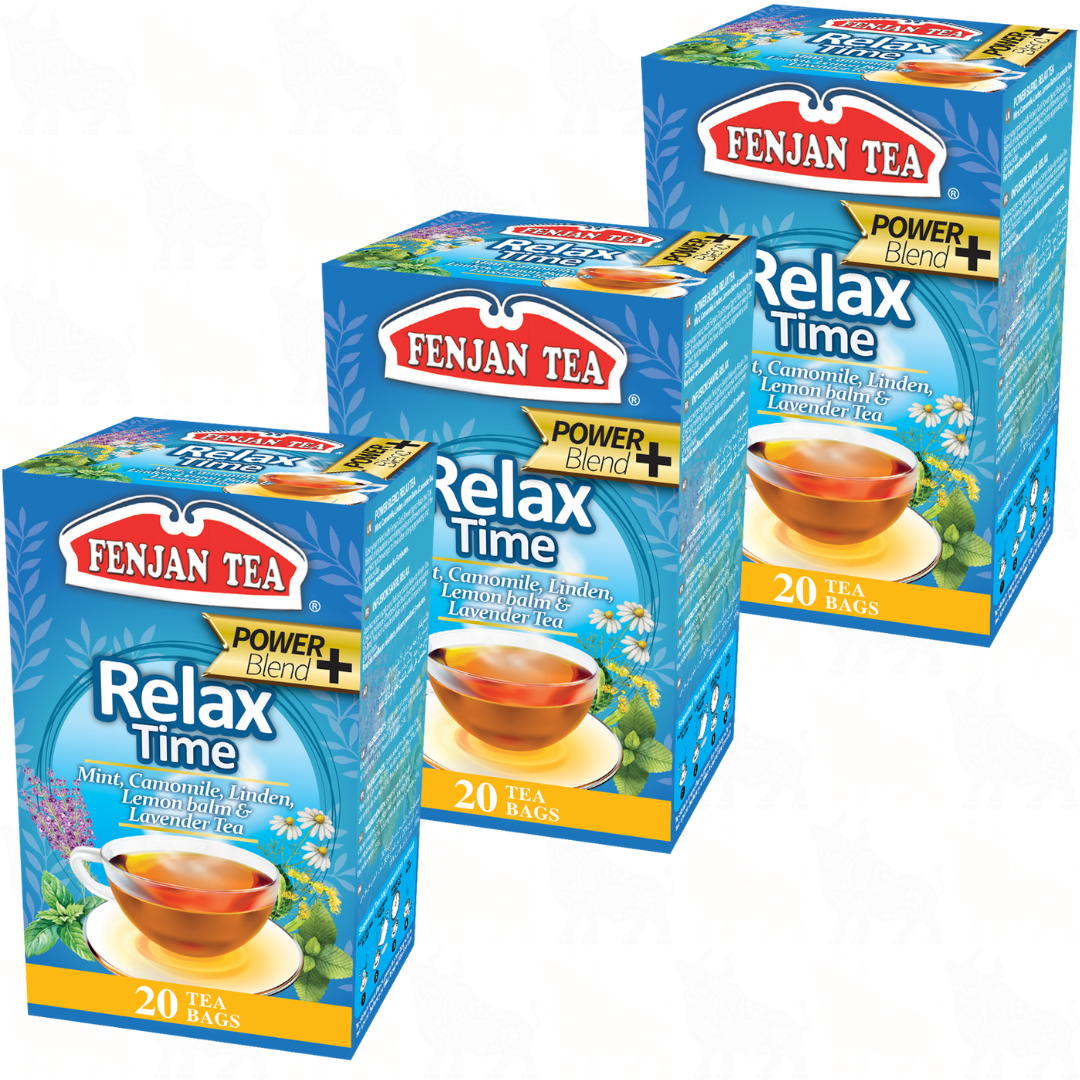 Fenjan Tea Relax Time Tea (Power Blend+) | 20 Tea Bags | 3 Pack