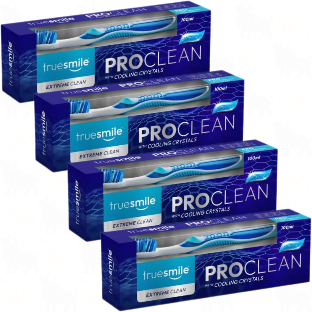 Truesmile ProClean Toothpaste + Toothbrush (Extreme Clean) | 100ml | 4 Pack