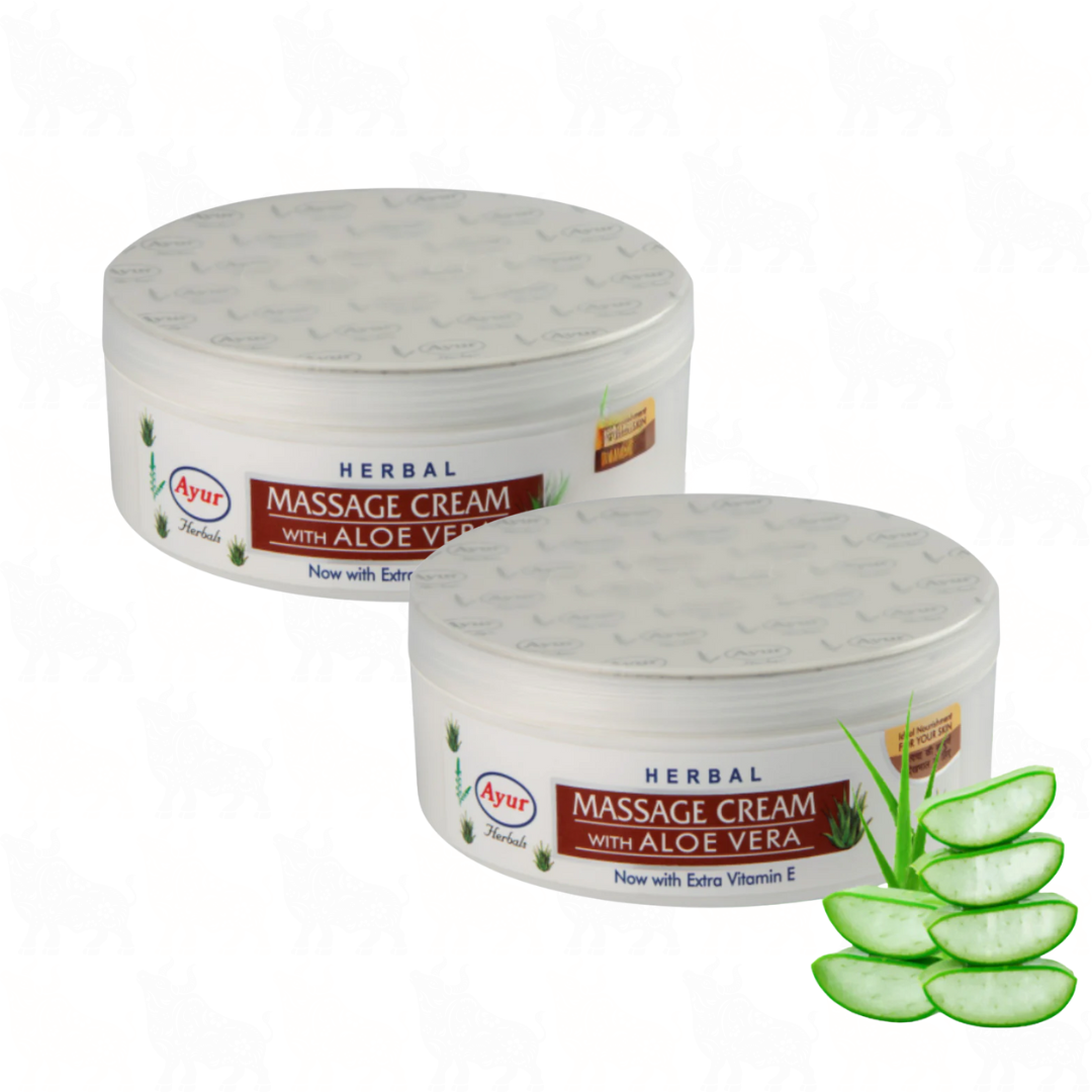 Ayur Herbals Massage Cream with Aloe Vera | 200ml | 2 Pack