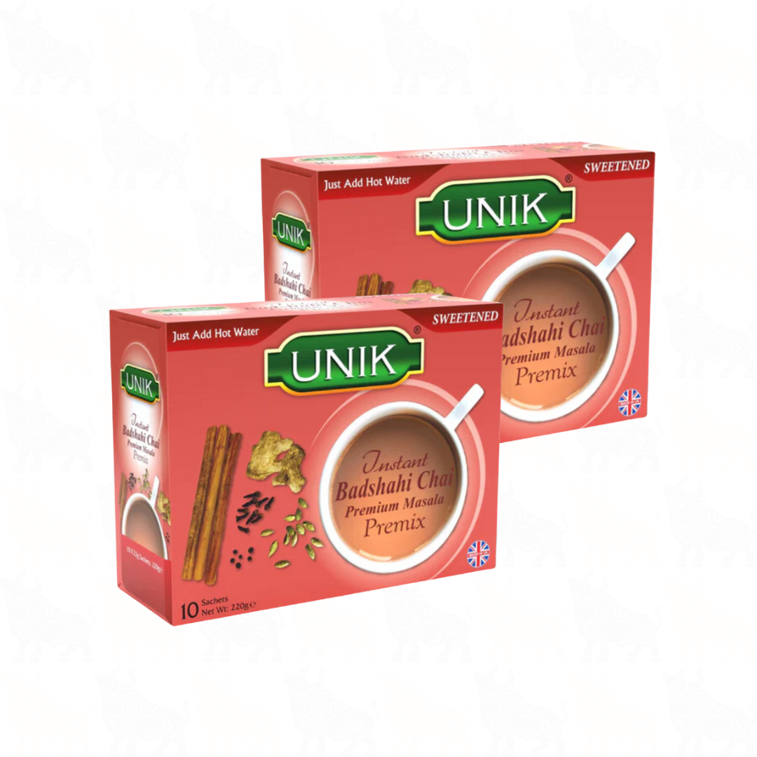 Unik Badshahi Chai (Sweetened) | 10 Premix Sachets | 2 Pack