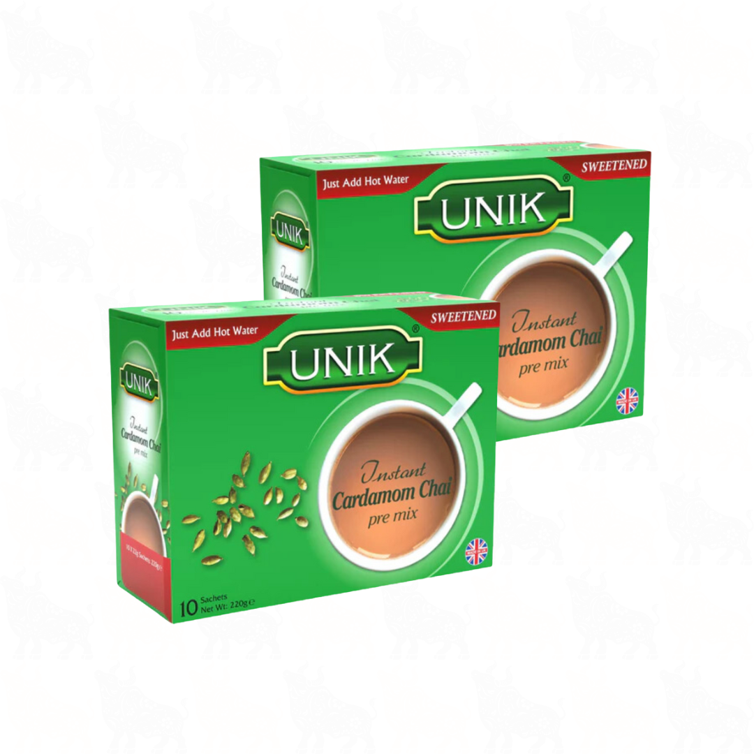 Unik Cardamom Chai (Sweetened) | 10 Premix Sachets | 2 Pack