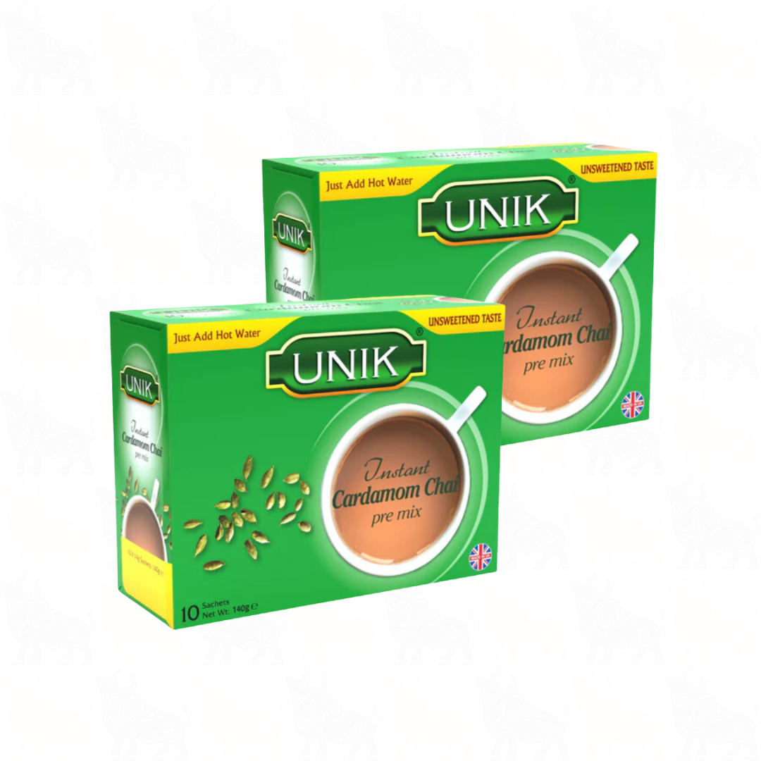 Unik Cardamom Chai (Unsweetened) | 10 Premix Sachets | 2 Pack