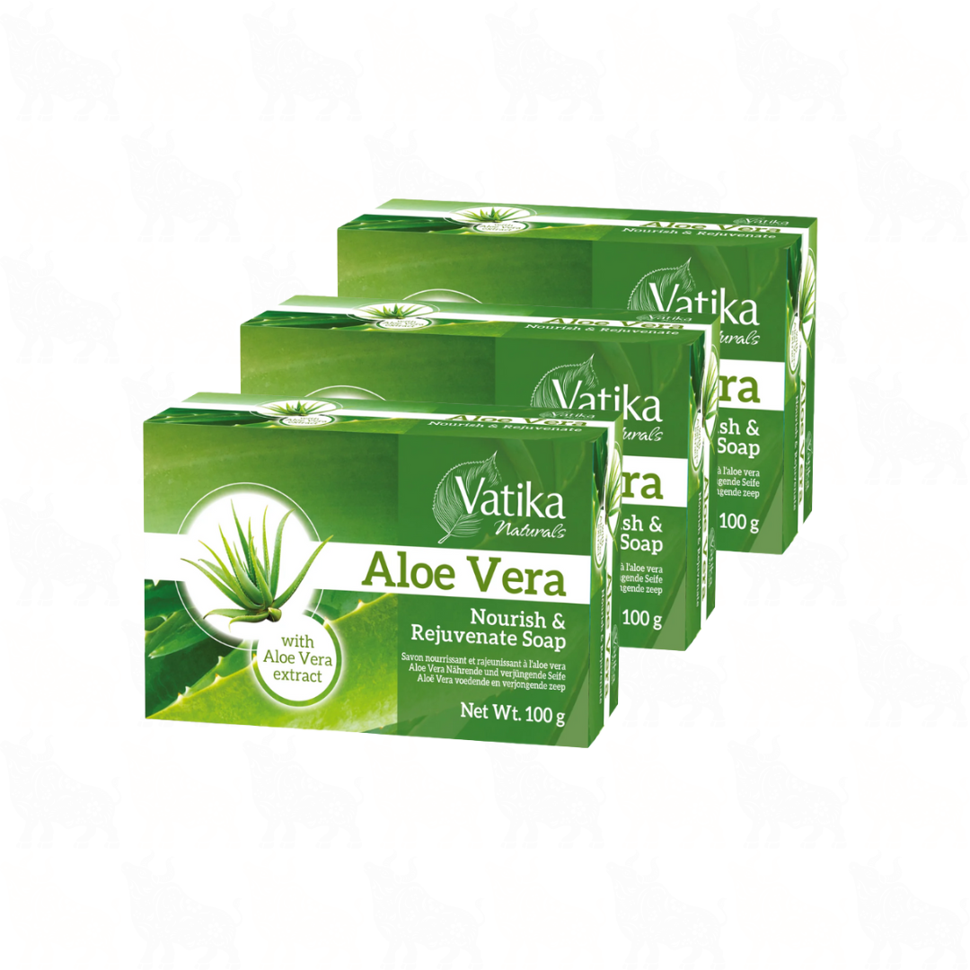 Vatika Natural Aloe Vera Soap | 100g | 3 Pack