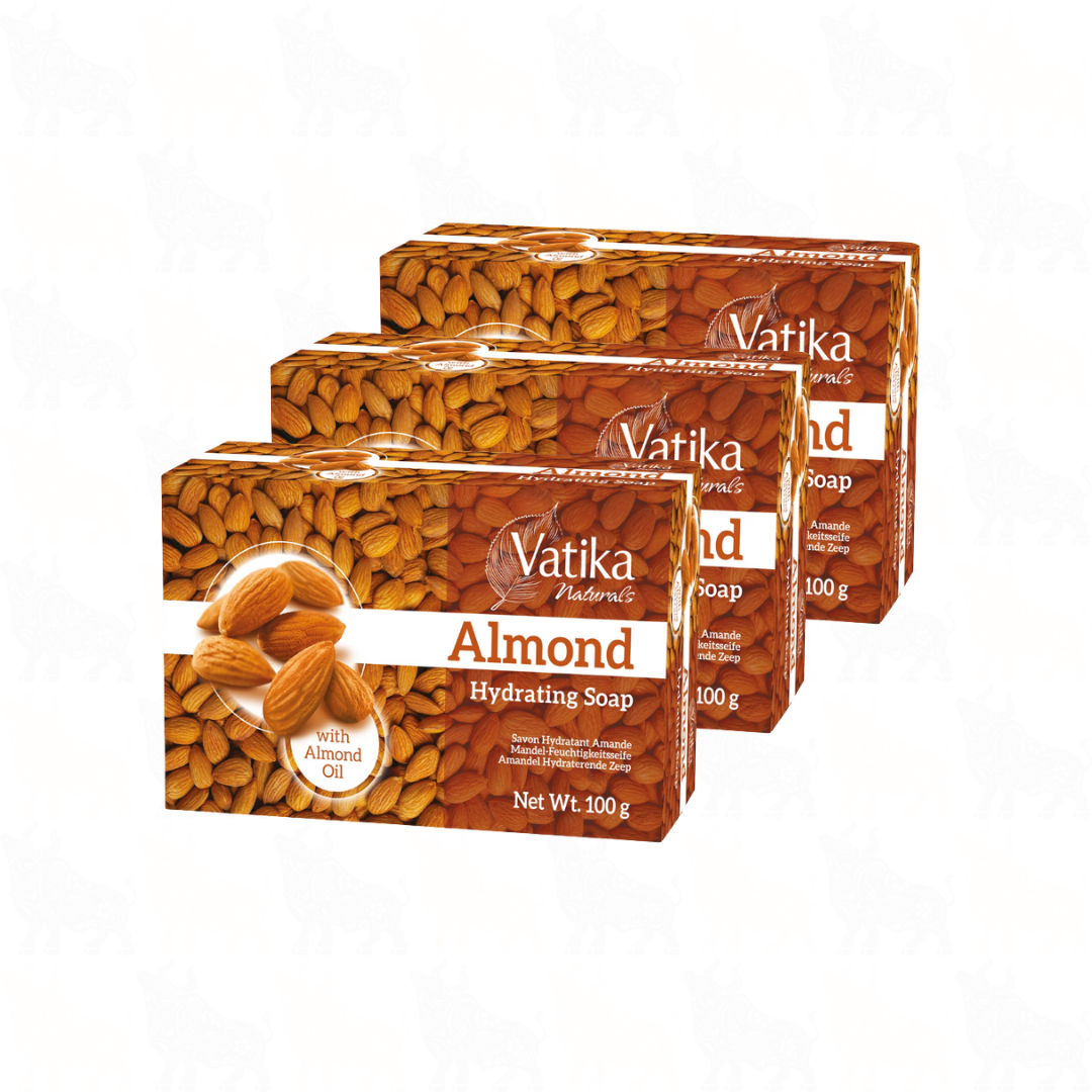 Vatika Natural Almond Soap | 100g | 3 Pack