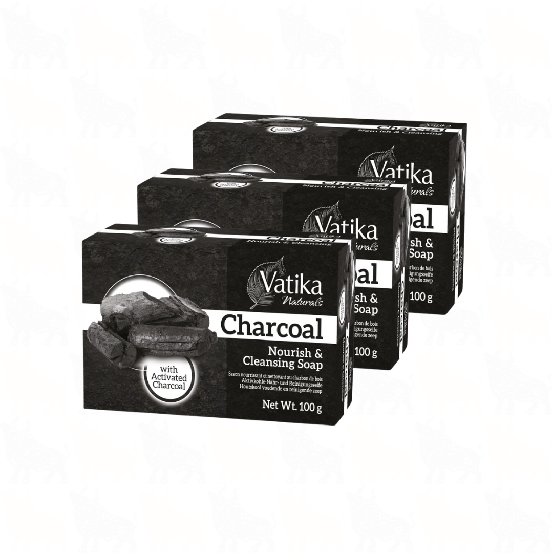 Vatika Natural Charcoal Soap | 100g | 3 Pack