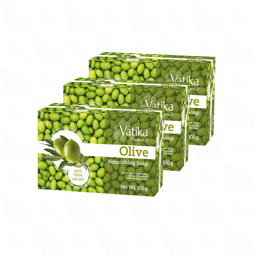 Vatika Natural Olive Soap | 100g | 3 Pack