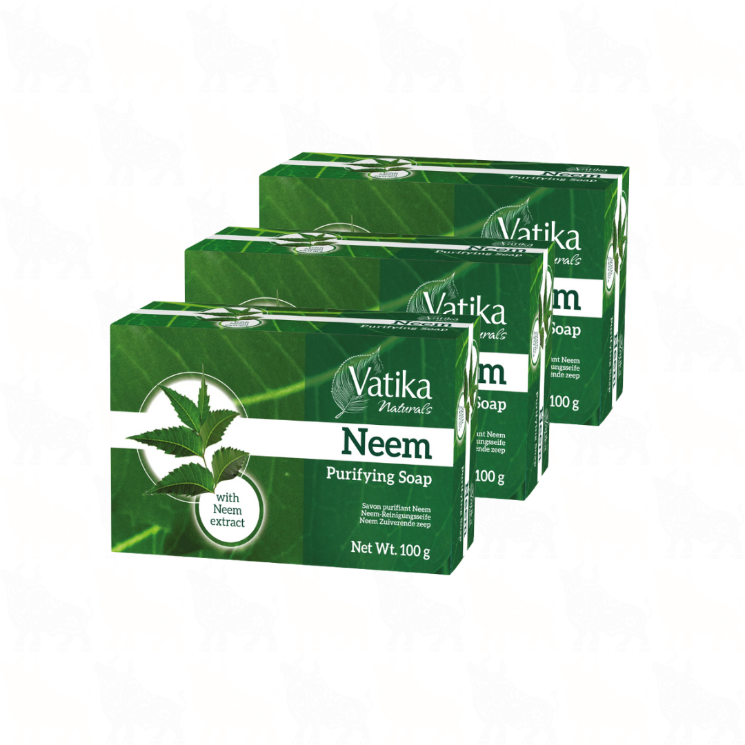 Vatika Natural Neem Soap | 100g | 3 Pack