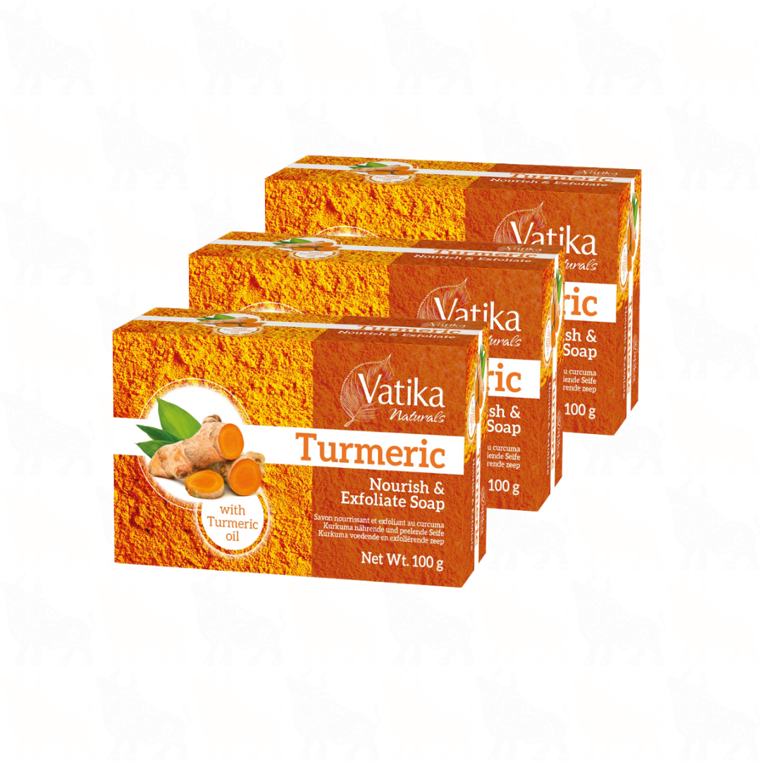 Vatika Natural Turmeric Soap | 100g | 3 Pack