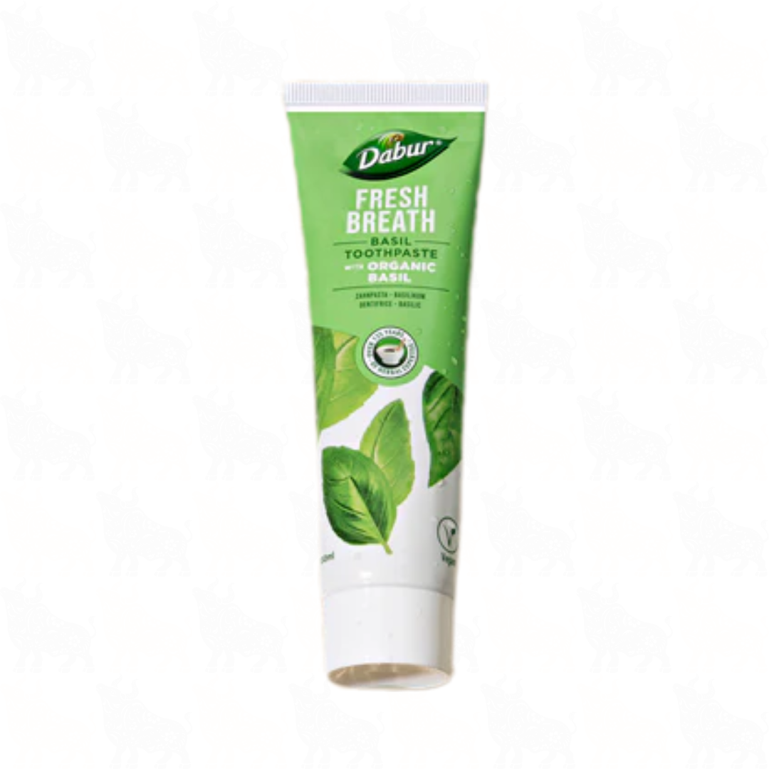 Dabur Fresh Breath Basil Toothpaste with Organic Basil | 100ml