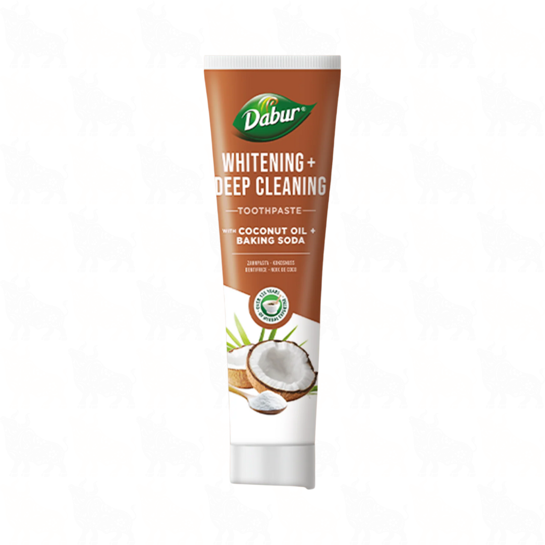 Dabur Whitening + Deep Cleaning Coconut Oil & Baking Soda Toothpaste with Organic Coconut Oil | 100ml