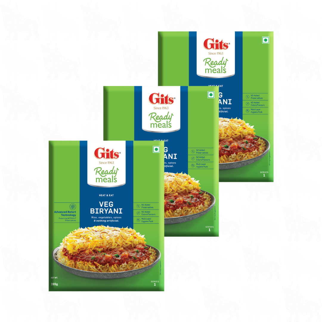 Gits Veg Biryani (Vegan) | 265g | Ready Meal | 3 Pack