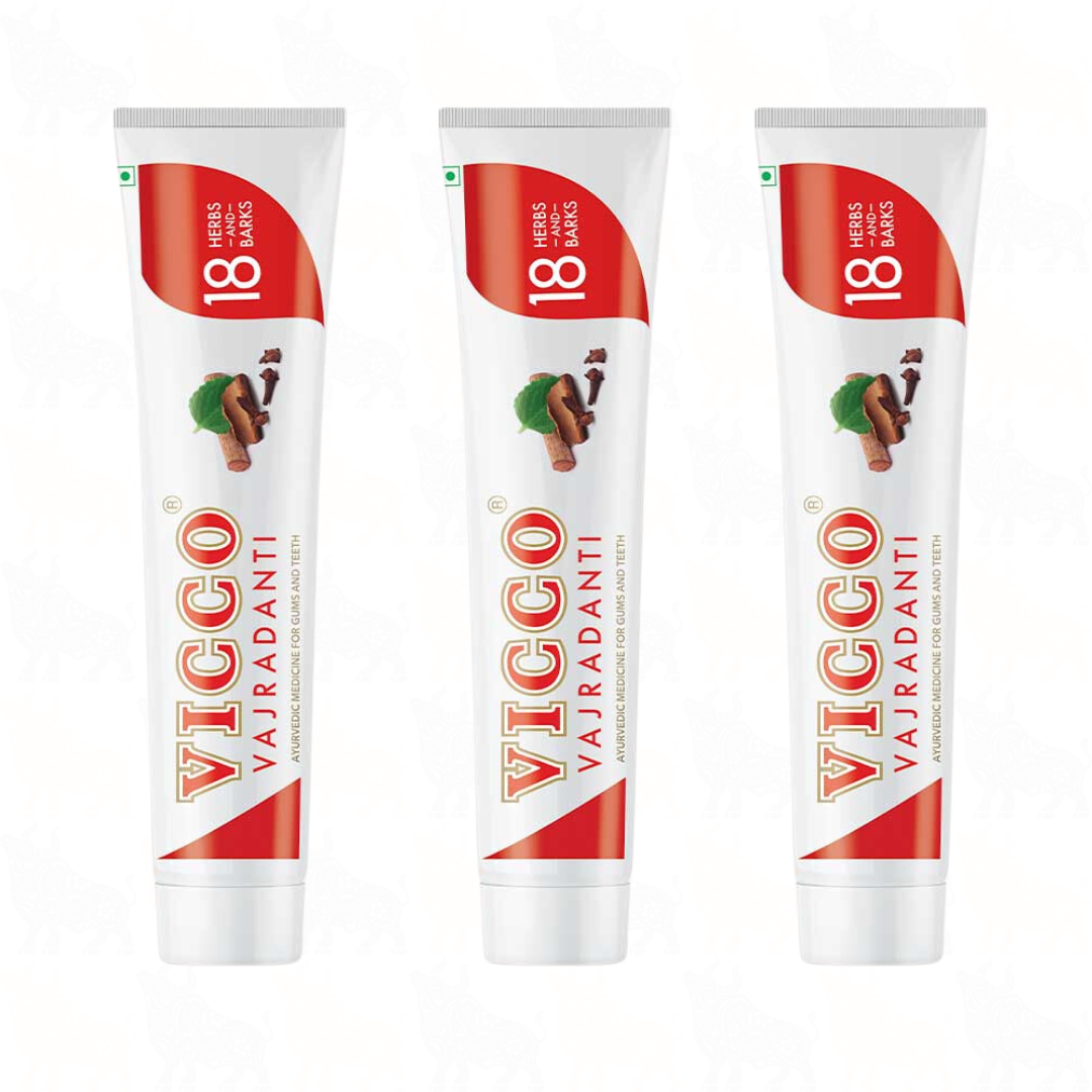 Vicco Vajradanti Toothpaste (Original) | 100g | 3 Pack