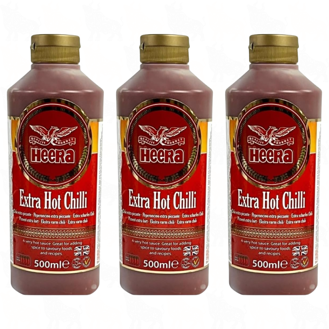 Heera Extra Hot Chilli Sauce | 500ml | 3 Pack
