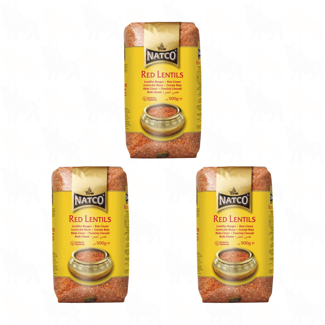Natco Red Lentils | 500g | 3 Pack