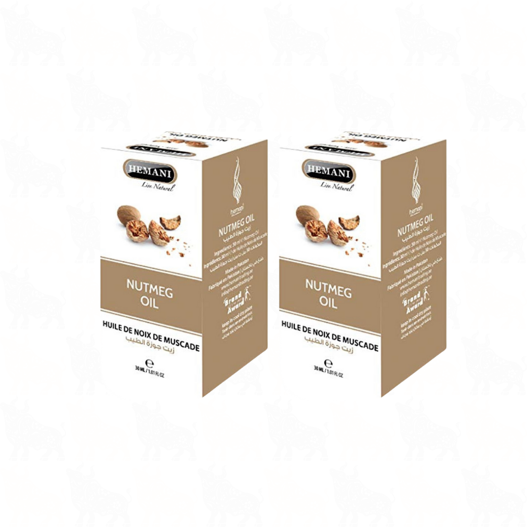 Hemani Nutmeg Oil | 30ml | (Huile De Noix De Muscade) | 2 Pack